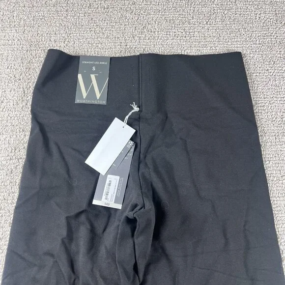 Worthington Straight Leg Ankle Leggings Pants Black Women’s Size Small - Picture 8 of 8